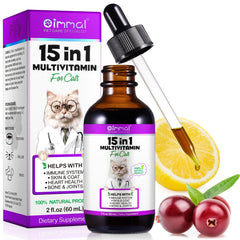 15-in-1 Cat Vitamins and Supplements Liquid Drops contains only herbal ingredients Active Coat Skin Boosting immunity Joints Hip Deals 4 U Deals 4 U