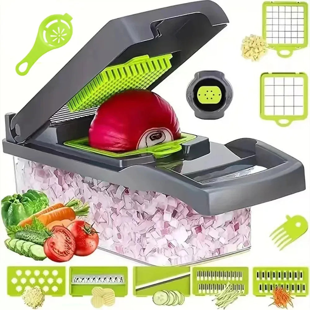 16-in-1 Vegetable Chopper Set, All-in-One Food Cutter with Slicer, Dicer, Grater, Egg Separator & Peeler for Kitchen Prep Deals 4 Uย Deals 4 U