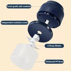 1pcs Electric Garlic Chopper, 4 Sharp Blades,Portable Veggie Chopper, 300ML Garlic Grinder Masher Onion Chopper, Blender to Vegetable, Cordless Food Processor for Ginger, Chili, Fruit, Meat, Spices, Beans, etc Deals 4 U Smart Home Gadget Deals 4 U