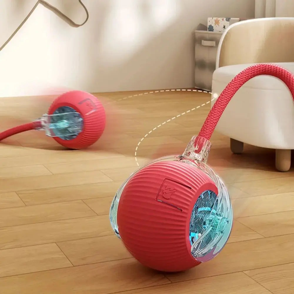New Cat Interactive Ball Toy Automatic Rolling Ball Faux Tail Rechargeable Smart Pet Electric Toy Dog Cat Training Imitate Mouse Deals 4 U Smart Pet Toy Deals 4 U