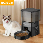 ROJECO Automatic Pet Feeder Button Version Auto Cat Food Dispenser Accessories Smart Control Pet Feeder For Cats Dog Dry Food Deals 4 U Automatic Pet Feeder Deals 4 U