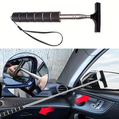 Car Rearview Mirror Wiper Telescopic Handle Car Rearview Mirror Wiper Durable Stainless Auto Glass Cleaning Tools Cleaning Brush Deals 4 U Deals 4 U