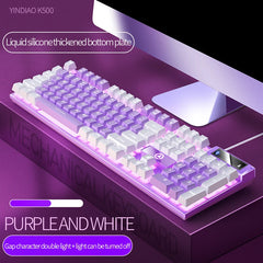 104 Keys Gaming Keyboard Wired Keyboard Color Matching Backlit Mechanical Feel Computer E-sports Peripherals for Desktop Laptop Deals 4 U Deals 4 U