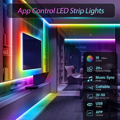 RGB LED Light Strip Lights USB 5V TV Backlight Atmosphere Lights APP Remote Control Flexible Lamp Tape Christmas Party Light Deals 4 U Deals 4 U
