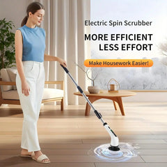 9 In 1 Electric Spin Scrubber Cordless Waterproof Cleaning Brush Multifunctional Tile Floor Tub Bathroom Kitchen Household Tool Deals 4 U Smart Home Gadget Deals 4 U