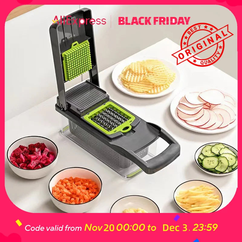 Upgraded Vegetable Chopper, Multi-Functional Easy Safe Kitchen Slicer Dicer for Fast Meal Preparation Deals 4 U Deals 4 U