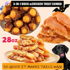 Dog Treats Assorted Pack – High-Protein Dried Chicken & Duck, Freeze-Dried Egg Yolk, Natural & Healthy Training Treats Specifically Designed for Puppies and Dogs, Grain-Free, Soft Chew Rewards, Suitable for Small, Medium, a Deals 4 U Deals 4 U