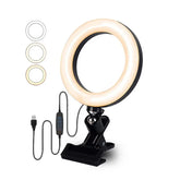 Clip-on ring light lighting kit, phone selfie light, 3-stop webcam, photography accessories, auto projection, 6-inch fill light Deals 4 U Streaming Equipment Deals 4 U