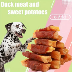 Pet Zero's Favorite Food Training Treats: Chicken Wrapped Sweet Potato and Duck Wrapped Sweet Potato Deals 4 U Deals 4 U
