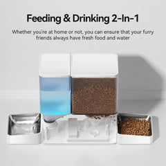 ROJECO 8.5L Automatic Pet Feeder Water Fountain WIFI APP Remote Control Smart Dog 5L Food Dispenser 3.5L Gravity Water Drinker Deals 4 U Automatic Pet Feeder Deals 4 U