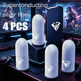 Pair Gamer Finger Sleeves for Mobile Gaming Sweatproof Breathable Silver Fiber Finger Covers Anti-Slip Touch Screen Fingertips Deals 4 U Deals 4 U