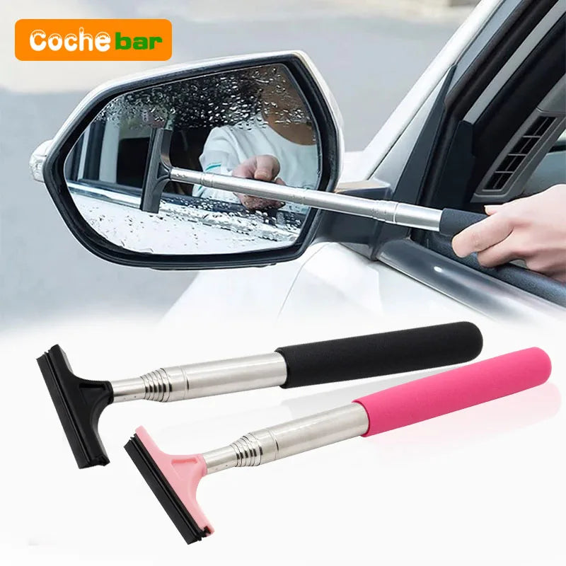 Car Rearview Mirror Wiper Cleaning Tool Auto Glass Mist Cleaner Scraper Car Accessories Handle Telescopic Window Cleaning Brush Deals 4 U Deals 4 U
