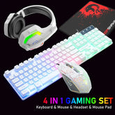 MAMBASNAKE T11 UK 100% Gaming Keyboard&Mouse&Headset&Mouse Pad Combo Set Rainbow Backlit Keyboard, 2400DPI 4 Buttons USB Wired Deals 4 U Gaming Accessories Deals 4 U