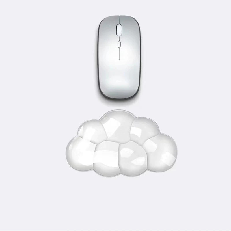 Ergonomic Cloud Silicone Wrist Rest Pad, Soft Comfort Wrist Support Cushion for Keyboard Mouse, Gaming Office Laptop PC