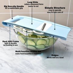 5 in 1 Mandoline Slicer for Kitchen Vegetable Slicer Multi Blade Potato Chip, Veggie Slicer, Vegetable Cutter, Julienne Shredder Deals 4 U Deals 4 U