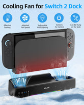 Aolion For Switch 2 Dock RGB Cooling Fan Portable HUB Expansion base Wall Mount With NGC For Switch 2 Accessories Deals 4 U Deals 4 U