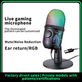 Gaming Microphone USB Microphone for PC Condenser Podcast Mic for Studio Recording with Headphone Jack, Led, Noise Cancellation Deals 4 U Deals 4 U