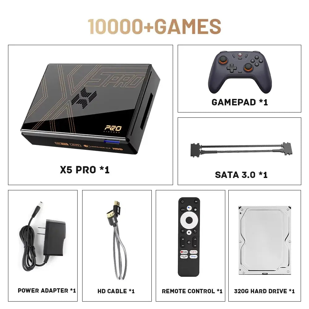 Kinhank Super Console X5 PRO Retro Video Game Consoles Plug and Play 320G/4T with 10000+ Games for PS2/WII/SS/DC/N64/MAME Deals 4 U Gaming Accessories Deals 4 U