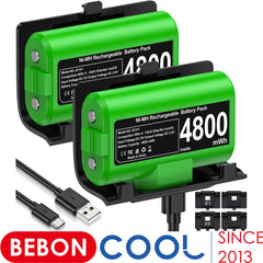BEBONCOOL 2*4800mWh Rechargeable Battery For Xbox One Controller Battery For Xbox Series X/S Gamepad Charger With Type-C Cable Deals 4 U Deals 4 U