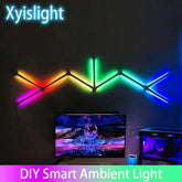 Splicing Light DIY Atmosphere Light RGB Smart Wall Light Voice Control Lamp for Esports Room Bedroom Bar Decoration Night Light Deals 4 U RGB Hexagon Wall Lights Deals 4 U