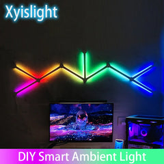 Splicing Light DIY Atmosphere Light RGB Smart Wall Light Voice Control Lamp for Esports Room Bedroom Bar Decoration Night Light Deals 4 U Deals 4 U