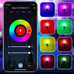 MOES Tuya ZigBee GU10 Smart LED Bulbs RGB C+W White Dimmable Lamps Smart Life APP Control Light Bulbs Voice Alexa/Google Deals 4 U Deals 4 U