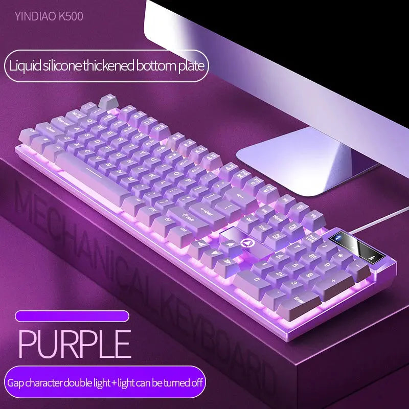 104 Keys Gaming Keyboard Wired Keyboard Color Matching Backlit Mechanical Feel Computer E-sports Peripherals for Desktop Laptop Deals 4 U Gaming Accessories Deals 4 U