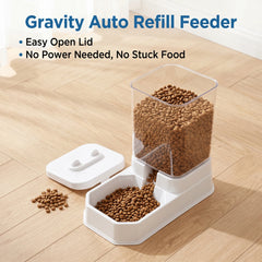 4L Large Capacity Automatic Cat Feeder & Waterer Set | Gravity Pet Food Dispenser for Cats & Dogs | BPA-Free & Non-Electric Safe Deals 4 U Deals 4 U