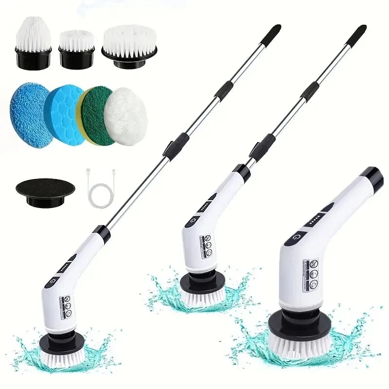 1 Set, Electric Cleaning Brush, Wireless Electric Rotating Scrubber, 7 Brush Heads and Adjustable Extension Handle, Bathroom Cleaning Brush, Household Cleaning Tools Deals 4 U Deals 4 U