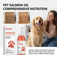 Natural Salmon Oil for Pets Dog Food Topper Liquid Vitamin E Supplement Shiny Coat and Heart Health Gentle Formula Pump Bottle Deals 4 U Deals 4 U