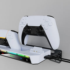For PS5/PS5 Slim Wall Mount Kit With Dual Controller Charging Station Controller Headset Holder For Playstation 5 Accessories Deals 4 U Deals 4 U