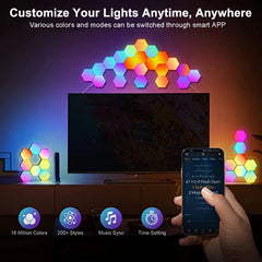 RGB LED Hexagon Light Bluetooth Indoor Wall Light APP Remote Control Night Light Computer Game Room Decoration Bedroom Bedside Deals 4 U Deals 4 U