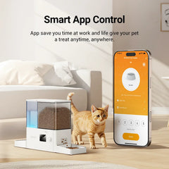 ROJECO 8.5L Automatic Pet Feeder Water Fountain WIFI APP Remote Control Smart Dog 5L Food Dispenser 3.5L Gravity Water Drinker Deals 4 U Automatic Pet Feeder Deals 4 U