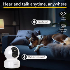 Boykeep 2K Pet Dog Camera with Phone App, 5G/2.4GHz WiFi Indoor Security Baby Camera, 360° Pan & Tilt, 2-Way Audio, Night Vision Deals 4 U Deals 4 U