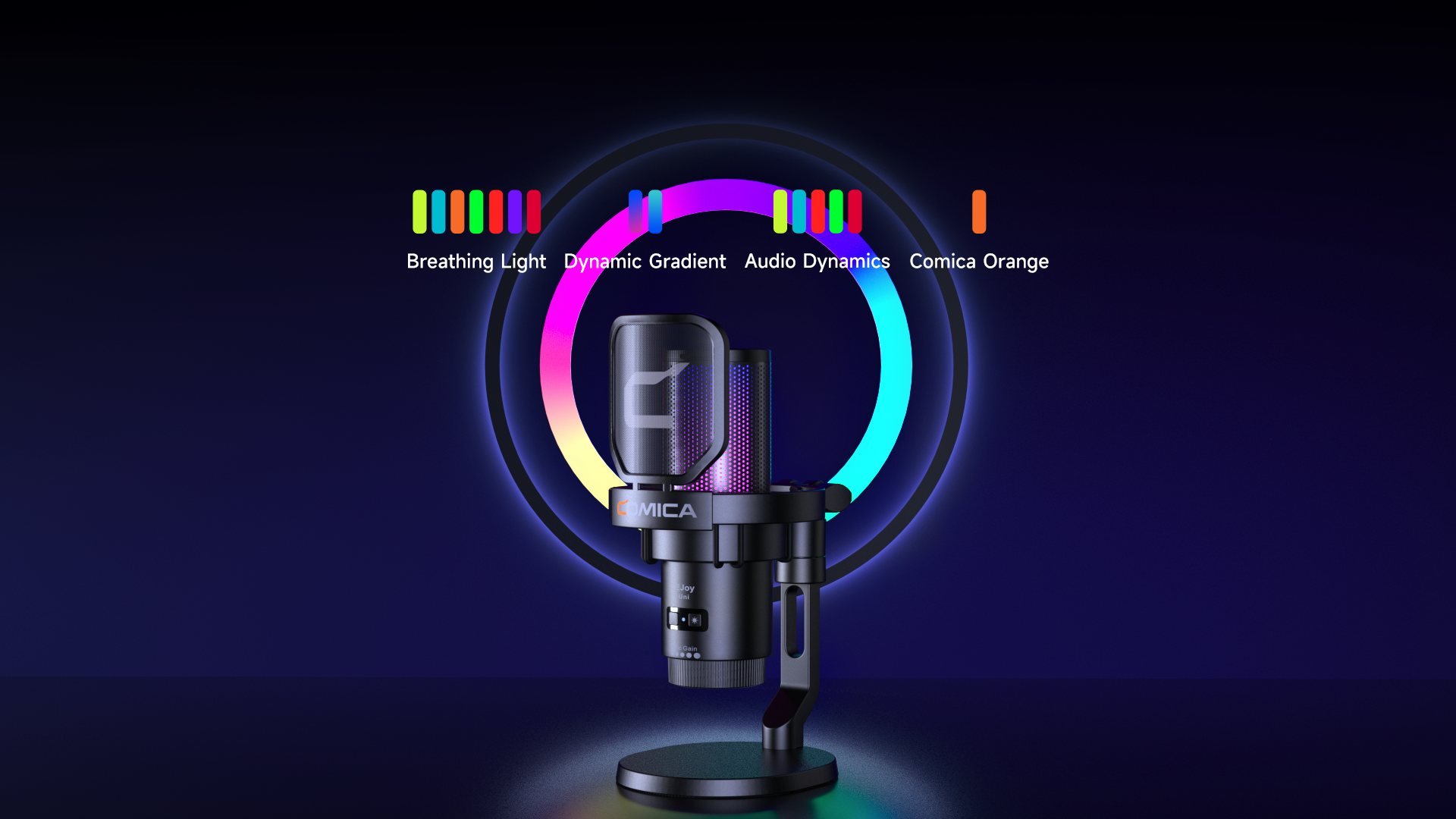 COMICA Uni Pro Wireless USB Gaming Microphone for PC Laptop Smartphone Noise Cancellation Condenser Mic with RGB Lights Deals 4 U  Streaming Equipment Deals 4 U