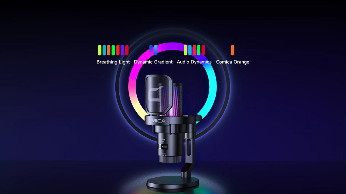 COMICA Uni Pro Wireless USB Gaming Microphone for PC Laptop Smartphone Noise Cancellation Condenser Mic with RGB Lights Deals 4 U  Streaming Equipment Deals 4 U