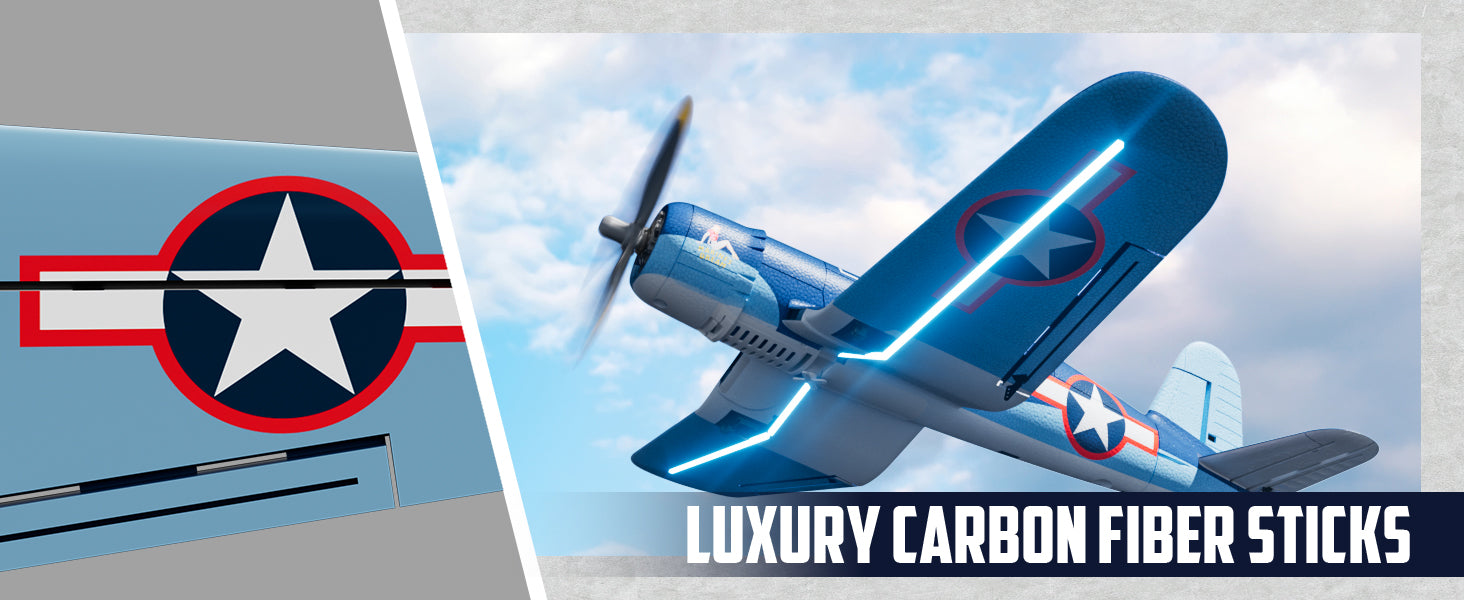 Volantexrc Brushless 500mm F4U Corsair RC Planes for Adults,Upgraded 4-CH RTF RC Plane,One-Key Aerobatic,Ideal for Outdoors Gift Deals 4 U   Deals 4 U