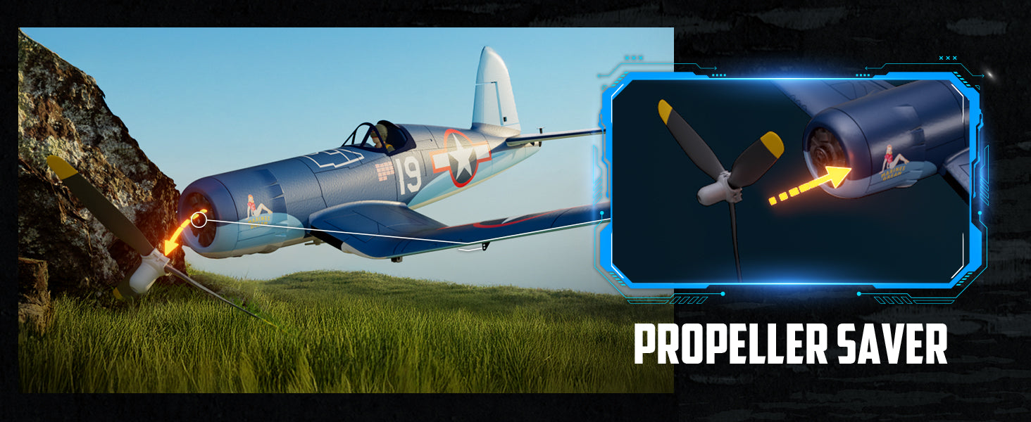 Volantexrc Brushless 500mm F4U Corsair RC Planes for Adults,Upgraded 4-CH RTF RC Plane,One-Key Aerobatic,Ideal for Outdoors Gift Deals 4 U   Deals 4 U