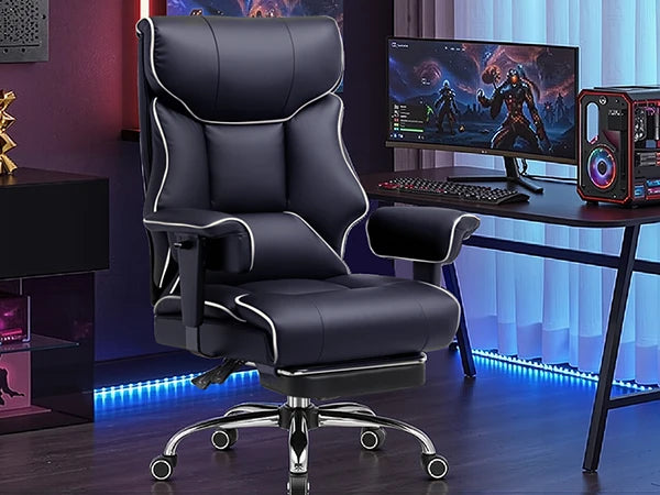 COMHOMA Big and Tall Office Chair 400lbs High Back Leather Executive Chair with Ergonomic Lumbar Support & Pocket Spring Cushion Deals 4 U   Deals 4 U