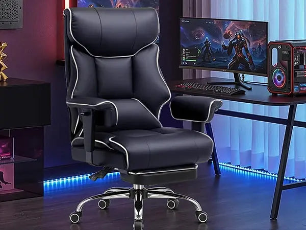 COMHOMA Big and Tall Office Chair 400lbs High Back Leather Executive Chair with Ergonomic Lumbar Support & Pocket Spring Cushion Deals 4 U  Gaming Accessories Deals 4 U