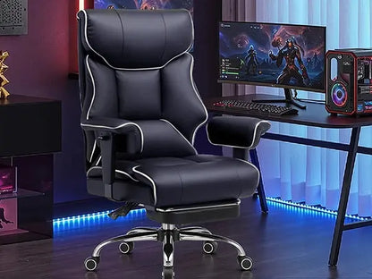 COMHOMA Big and Tall Office Chair 400lbs High Back Leather Executive Chair with Ergonomic Lumbar Support & Pocket Spring Cushion Deals 4 U  Gaming Accessories Deals 4 U