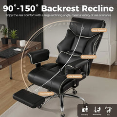 COMHOMA Big and Tall Office Chair 400lbs High Back Leather Executive Chair with Ergonomic Lumbar Support & Pocket Spring Cushion Deals 4 U   Deals 4 U