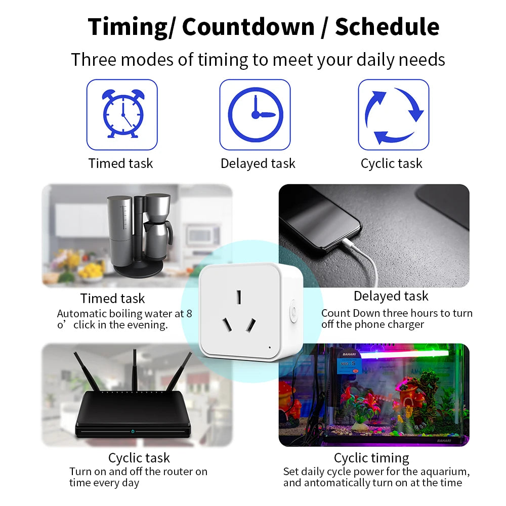 Tuya Smart Socket Power Strips Supplier WiFi Multi-Function intelligent Outlet AU Plug Wireless Remote Timing Support Aleax Deals 4 U   Deals 4 U