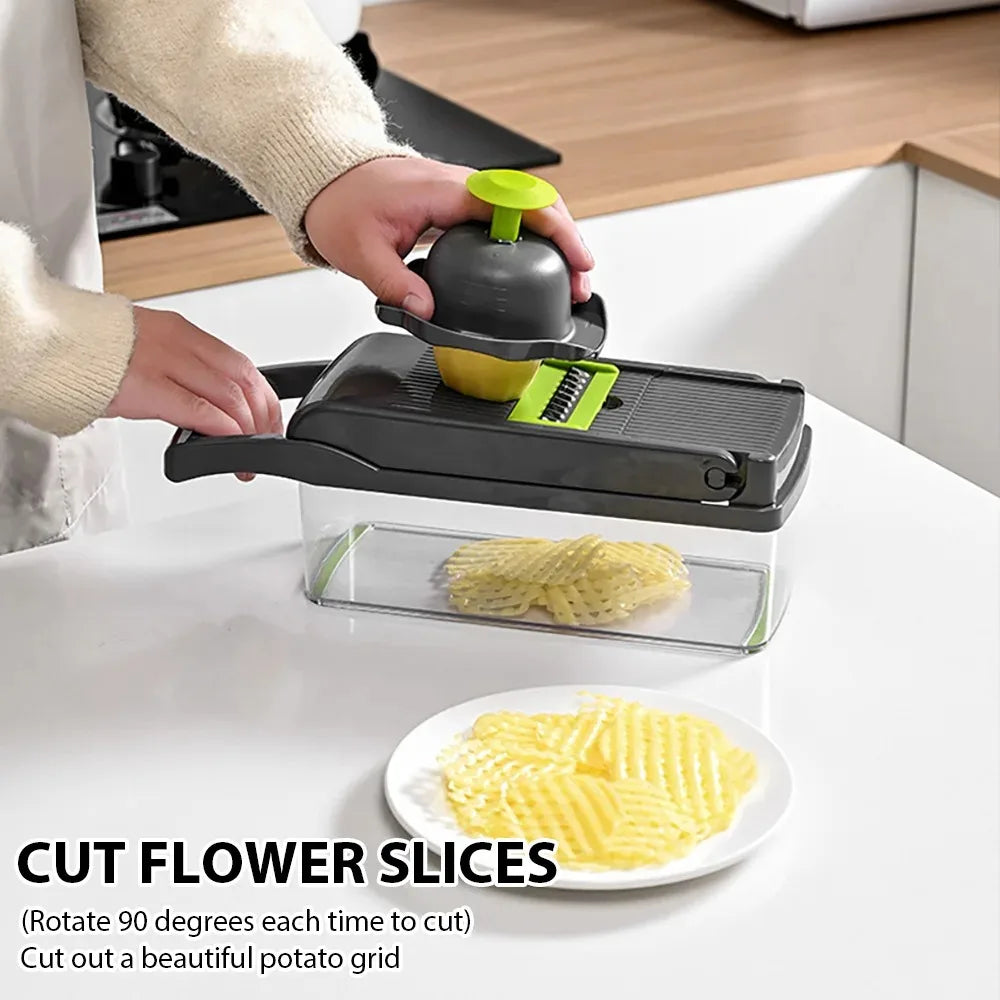 16-in-1 Vegetable Chopper Set, All-in-One Food Cutter with Slicer, Dicer, Grater, Egg Separator & Peeler for Kitchen Prep Deals 4 U   Deals 4 U