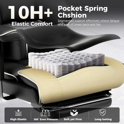 COMHOMA Big and Tall Office Chair 400lbs High Back Leather Executive Chair with Ergonomic Lumbar Support & Pocket Spring Cushion Deals 4 U  Gaming Accessories Deals 4 U