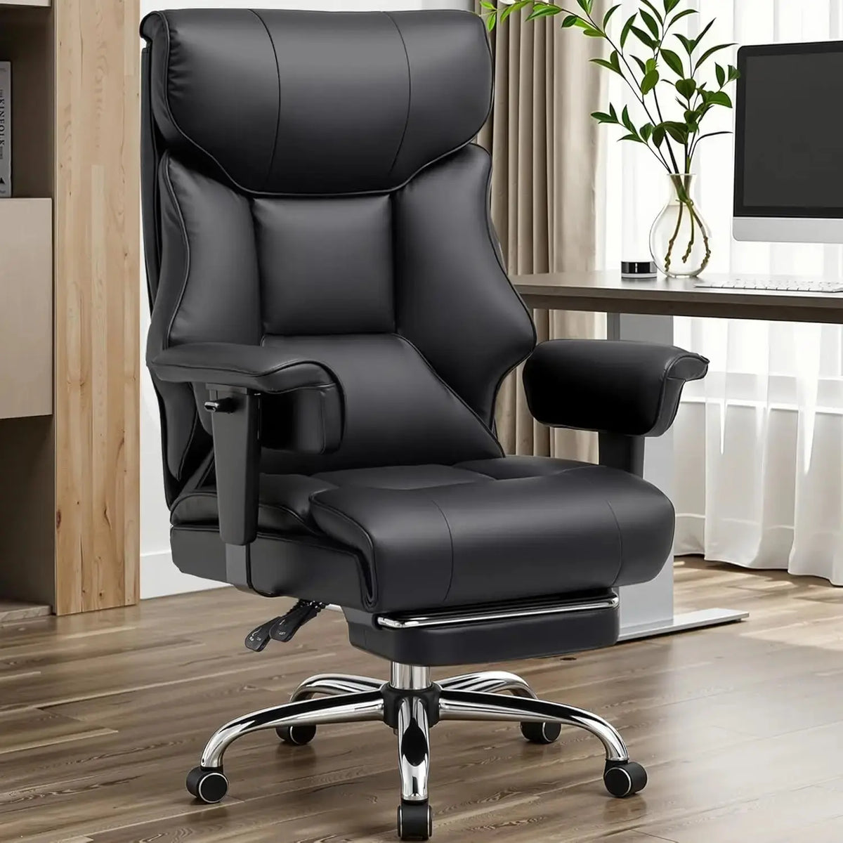 COMHOMA Big and Tall Office Chair 400lbs High Back Leather Executive Chair with Ergonomic Lumbar Support & Pocket Spring Cushion Deals 4 U  Gaming Accessories Deals 4 U