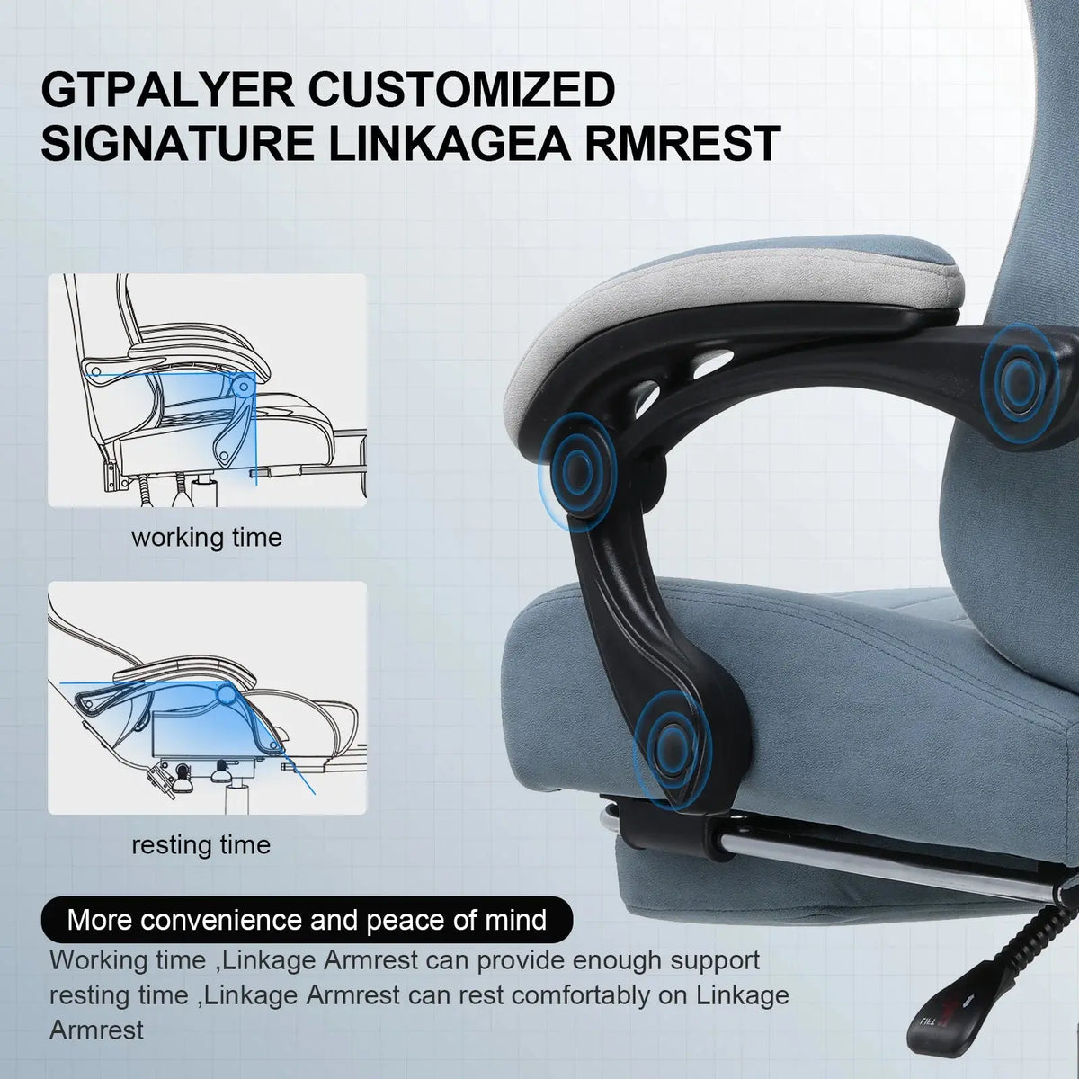 GTPLAYER Gaming Chair with Pocket Spring Cushion, Linkage Armrests & Footrest, Ergonomic Office Chair with Lumbar Support Deals 4 U  Gaming Accessories Deals 4 U