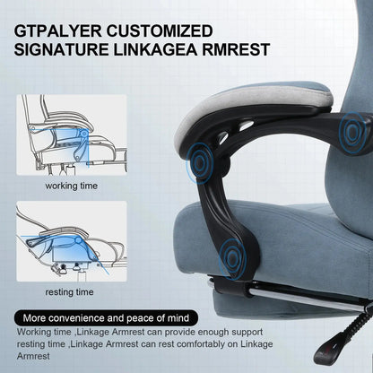 GTPLAYER Gaming Chair with Pocket Spring Cushion, Linkage Armrests & Footrest, Ergonomic Office Chair with Lumbar Support Deals 4 U  Gaming Accessories Deals 4 U