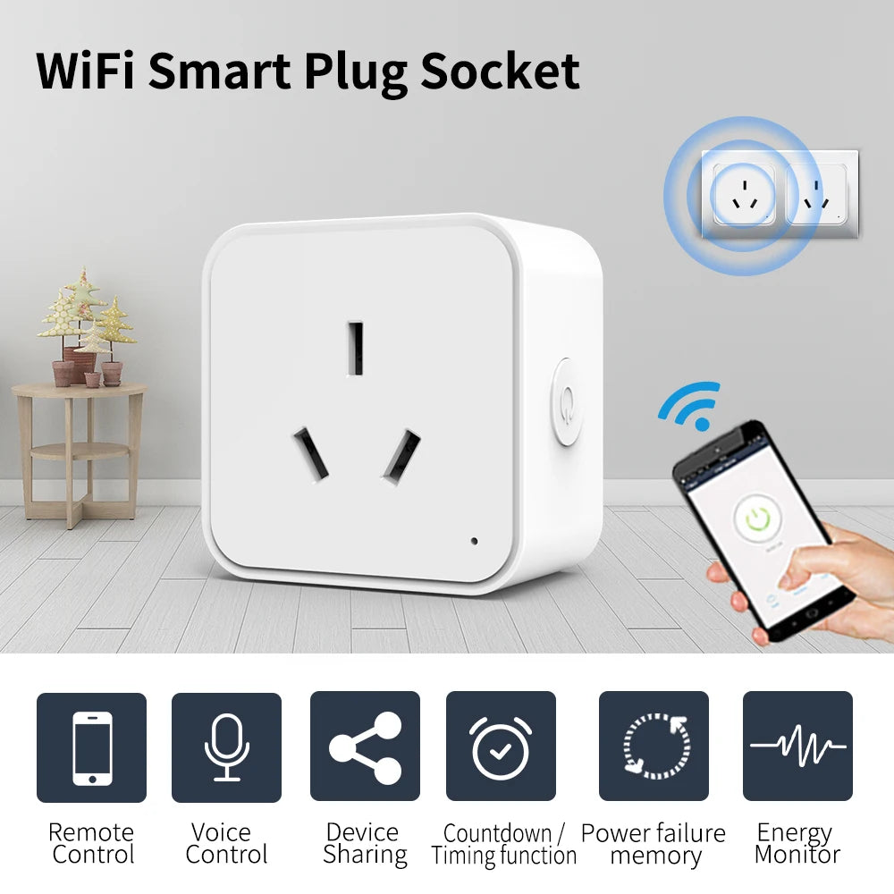 Tuya Smart Socket Power Strips Supplier WiFi Multi-Function intelligent Outlet AU Plug Wireless Remote Timing Support Aleax Deals 4 U   Deals 4 U