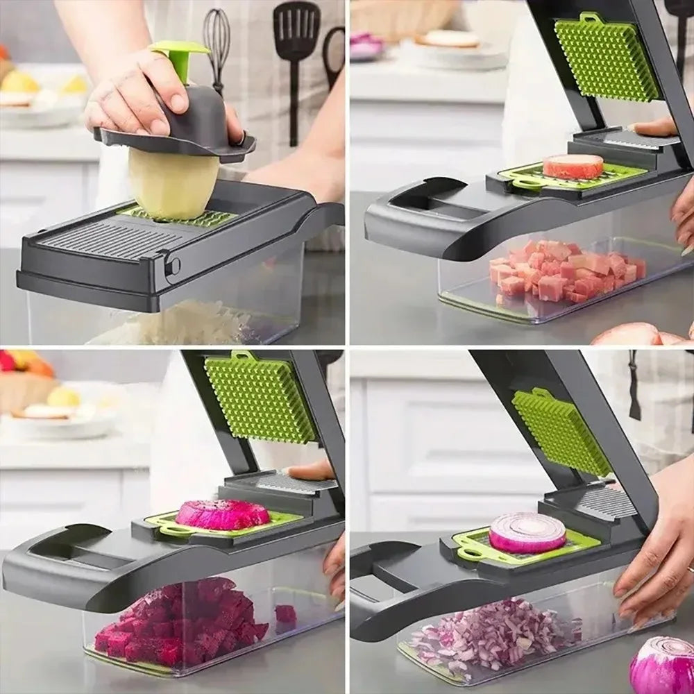 16-in-1 Vegetable Chopper Set, All-in-One Food Cutter with Slicer, Dicer, Grater, Egg Separator & Peeler for Kitchen Prep Deals 4 U   Deals 4 U